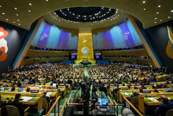 Une vue d'ensemble de la salle de l'Assemblée générale lors de l'ouverture du Sommet de l'avenir.