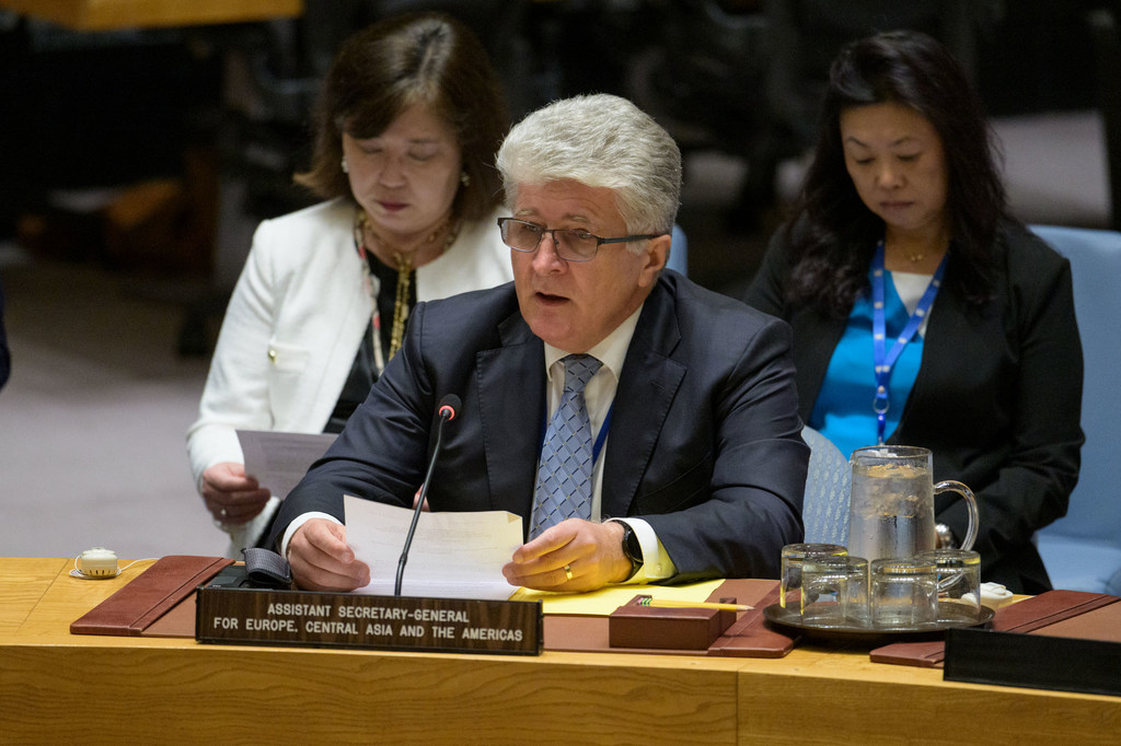 Msaidizi wa Katibu Mkuu Miroslav Jenča akihutubia mkutano wa Baraza la Usalama kuhusu vitisho kwa amani na usalama wa kimataifa.