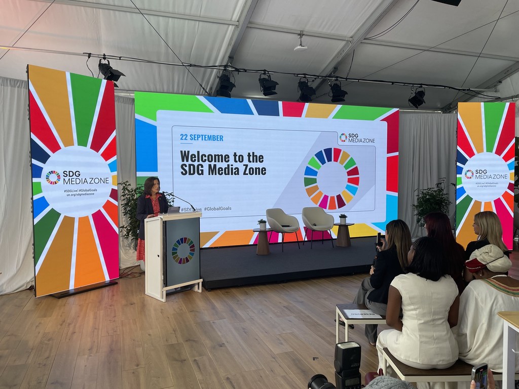 Eneo la Vyombo vya Habari la SDG hutumika kama nafasi ya kubadilishana mawazo kwa Malengo ya Maendeleo Endelevu.