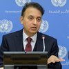 من الأرشيف: جافيد رحمن، المقرر الخاص المعني بحالة حقوق الإنسان في جمهورية إيران الإسلامية، يتحدث إلى الصحفيين في المقر الدائم.