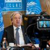 UN Secretary General António Guterres attends the G20 virtual summit via video link from Chile.