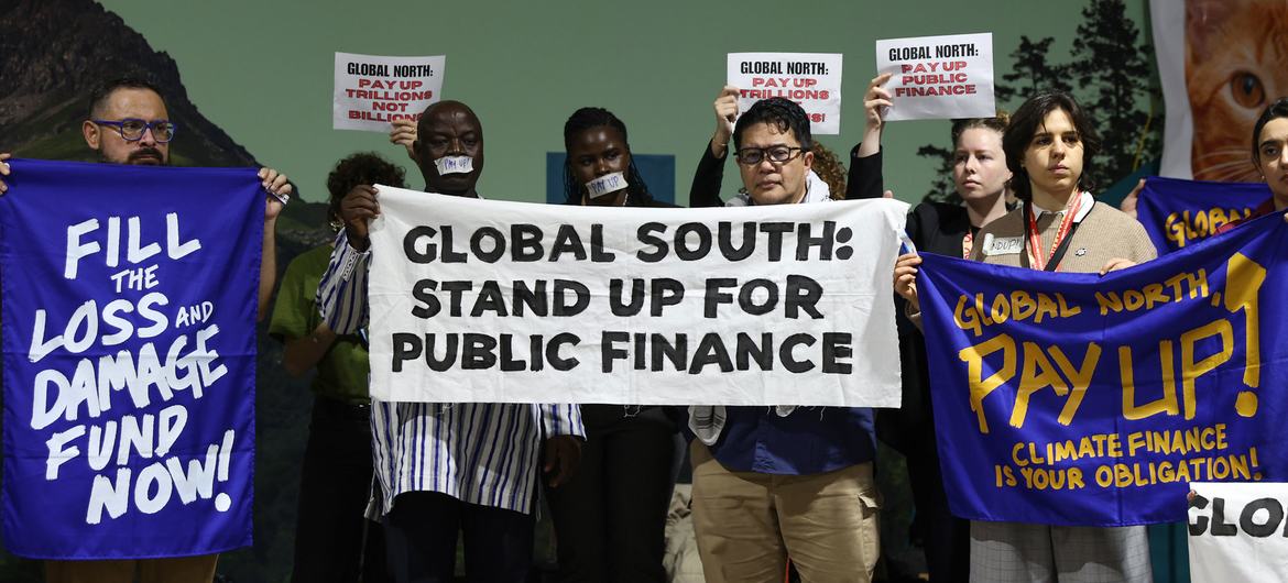 Grupos da sociedade civil na COP29 em Baku, Azerbaijão, defendem iniciativas de financiamento climático