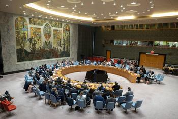 Salle du Conseil de sécurité de l'ONU, à New York. Salle du Conseil de sécurité de l'ONU, à New York.