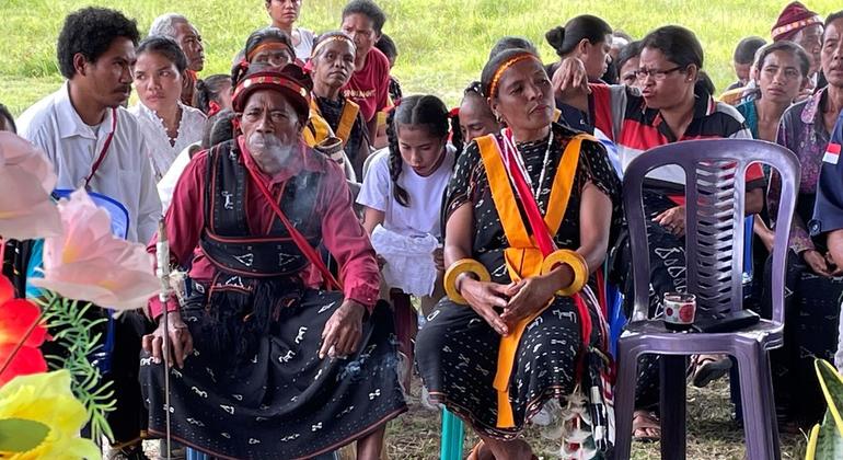 Villagers in Inegena village, Eastern Indonesia, gather monthly to discuss implementation of their village's economic transformation plan.