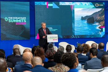 Secretary-General António Guterres delivers opening remarks at the Ocean Race Summit, held in Cabo Verde.