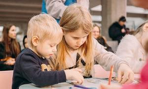 Displaced Ukrainian children play and learn at Kharkiv’s Spilno Child Spot, run by UNICEF and partners.