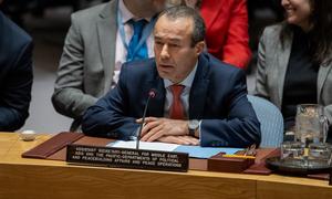 Khaled Khiari, Assistant Secretary-General for Middle East, Asia and the Pacific, briefs the Security Council on cooperation between the United Nations and the League of Arab States.