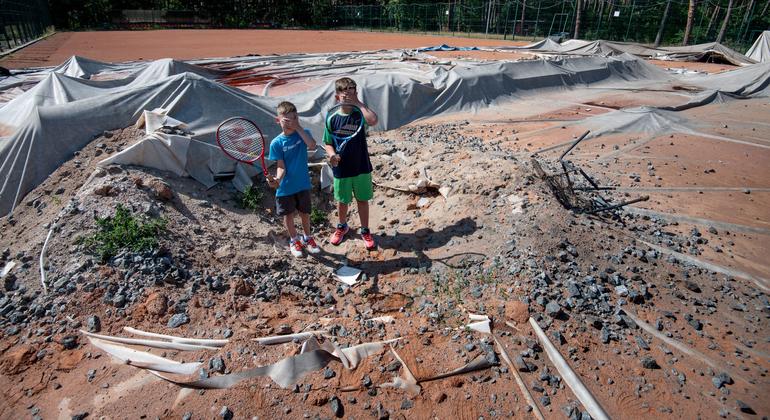 Many municipal recreation facilities like gyms, tennis courts and swimming pools have been severely damaged or destroyed in Kyiv and Kharkiv. 