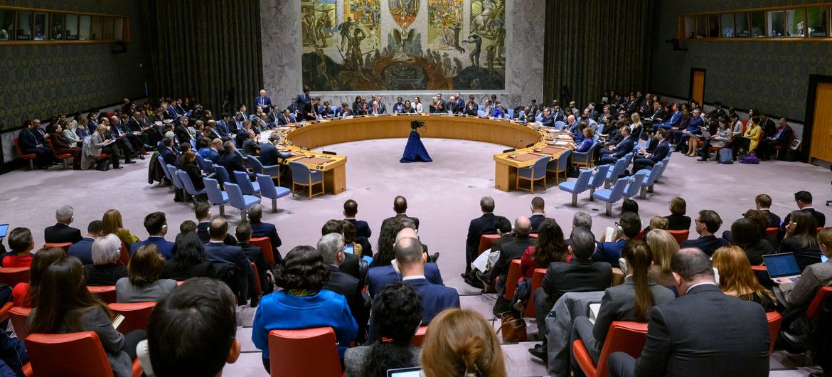 The UN Security Council meeting on the maintenance of peace and security in Ukraine.