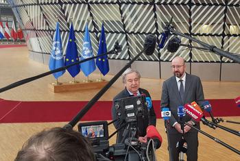 الأمين العام ورئيس المجلس الأوروبي يتحدثان مع الصحفيين في بروكسل