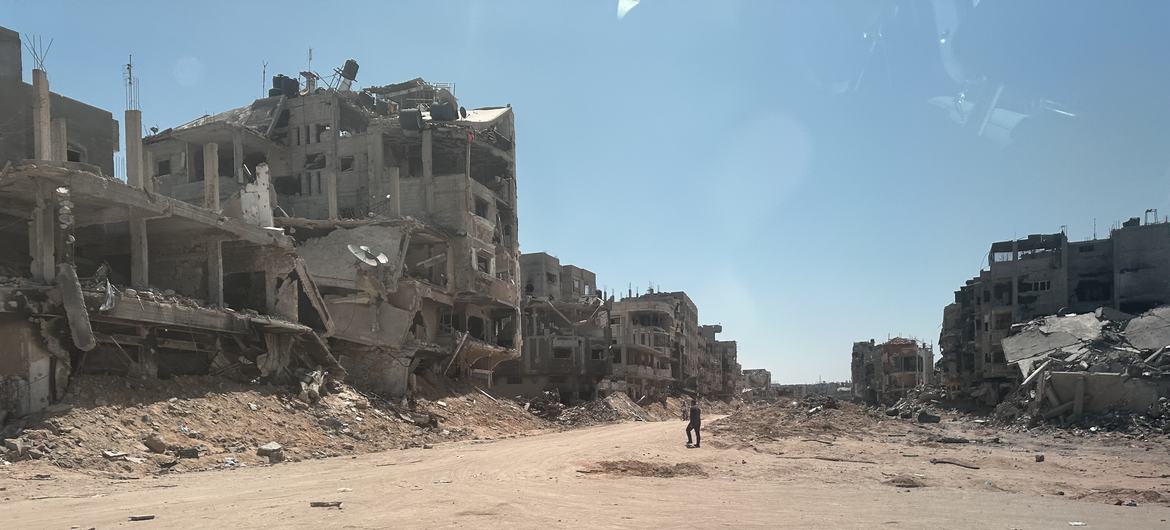 Un quartier entier détruit à Gaza.