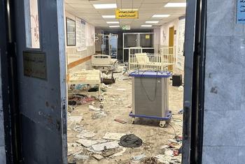 位于加沙汗尤尼斯的纳赛尔医疗中心在二月份以色列的猛烈炮击中遭到袭击。