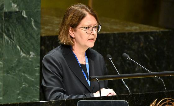 德国常驻联合国代表林德尔斯在联大发言。