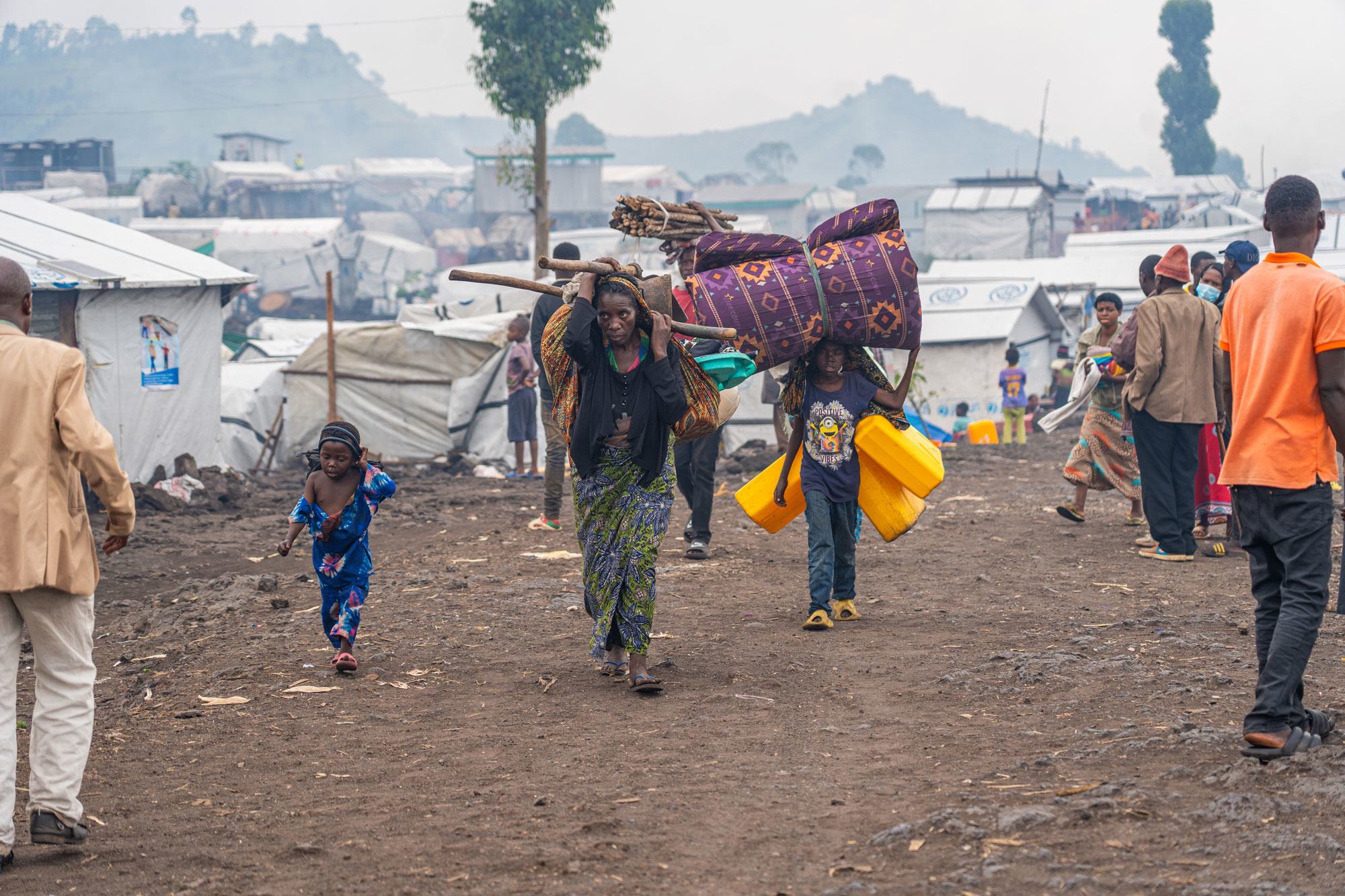 Displaced families in the Bulengo camp on the outskirts of Goma face a dire and uncertain future as M23 authorities instruct them to dismantle their makeshift shelters. Displaced families in the Bulengo camp on the outskirts of Goma face a dire and uncertain future as M23 authorities instruct them to dismantle their makeshift shelters.