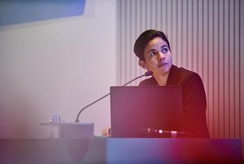 La ex futbolista Camila García en la Asamblea General de FIFPRO 2023, celebrada en Ciudad del Cabo (Sudáfrica).