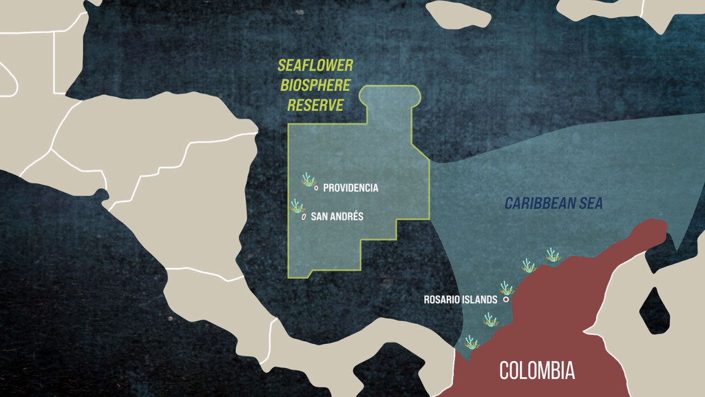 Coral restoration sites in the Colombian Caribbean.