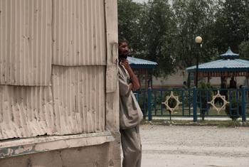 A man gazing into the distance at the Avicenna Drug Treatment Centre in Kabul, Afghanistan.