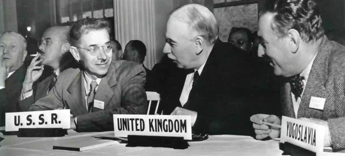 Delegates attending the Bretton Woods Conference, July 1944.