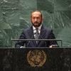 وزير خارجية أرمينيا أرارات ميرزويان يلقي كلمة بلاده أمام المناقشة العامة السنوية للجمعية العامة للأمم  المتحدة.