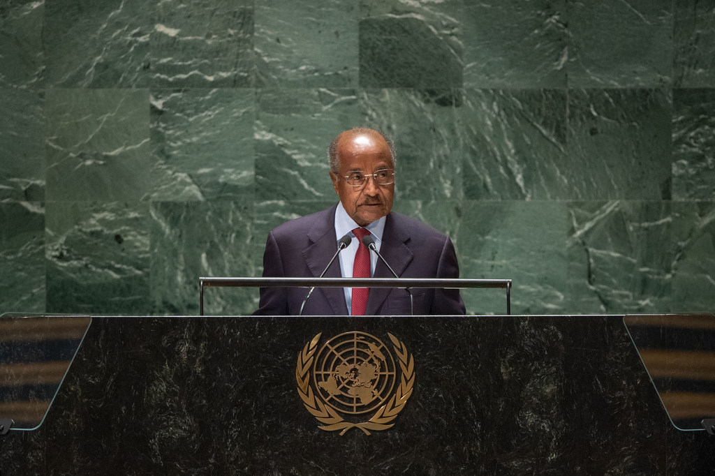 厄立特里亚外交部长穆罕默德在一般性辩论上发言。