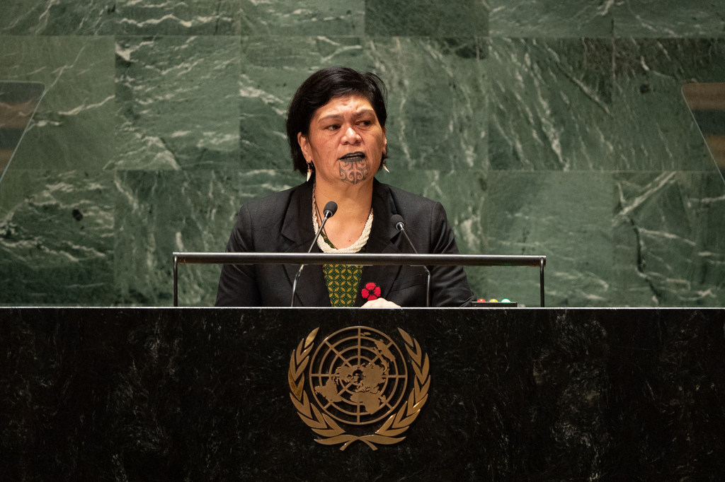 新西兰外交部长纳纳娅·马胡塔在联大第78届会议一般性辩论上发言。