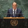 Le chef de la diplomatie russe, Sergueï Lavrov, au débat général de l'Assemblée générale des Nations Unies.