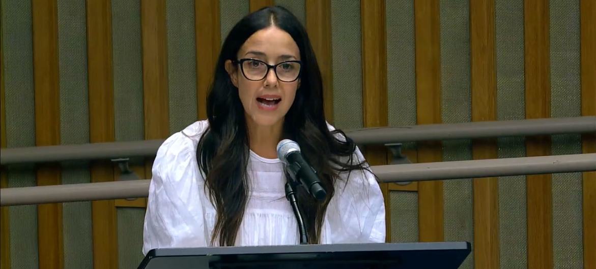 Cecilia Suárez, actrice et ambassadrice mondiale des Nations Unies pour l'initiative Spotlight.