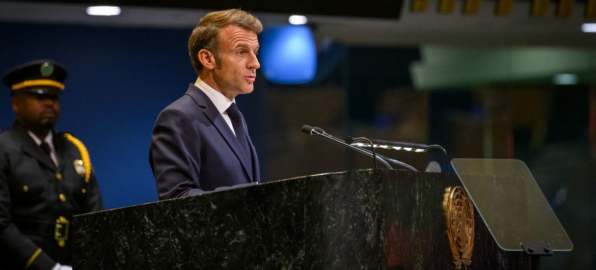 President Emmanuel Macron of France addresses the general debate of the General Assembly's eightieth session.