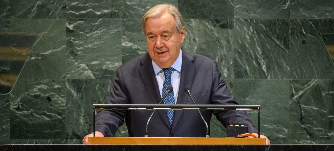 Secretary-General António Guterres addresses the opening of the general debate of the UN General Assembly’s 80th session.
