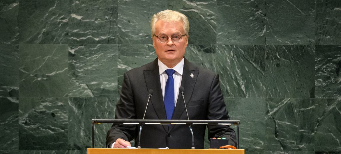 President Gitanas Nausėda of Lithuania addresses the general debate of the General Assembly's eightieth session.