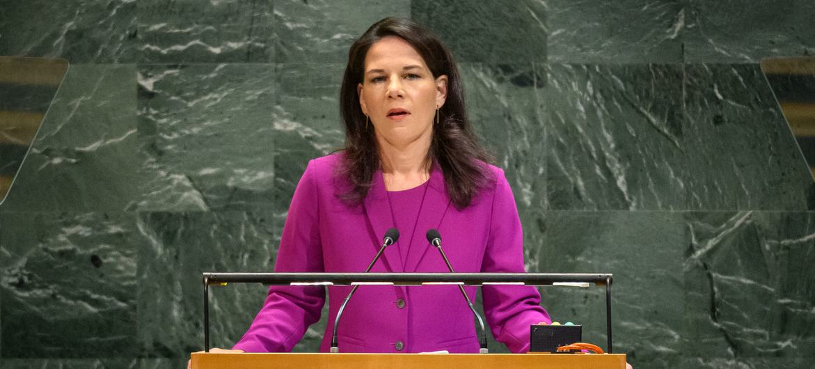 A presidente da 80ª sessão da Assembleia-geral, Annalena Baerbock, afirmou que este não é um ano de celebração, mas de reflexão e responsabilidade