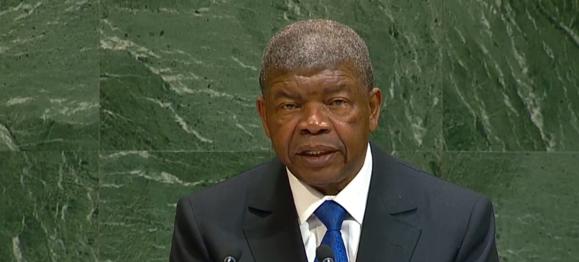 O presidente João Manuel Gonçalves Lourenço, de Angola, discursa no debate geral da Assembleia Geral, em 2025