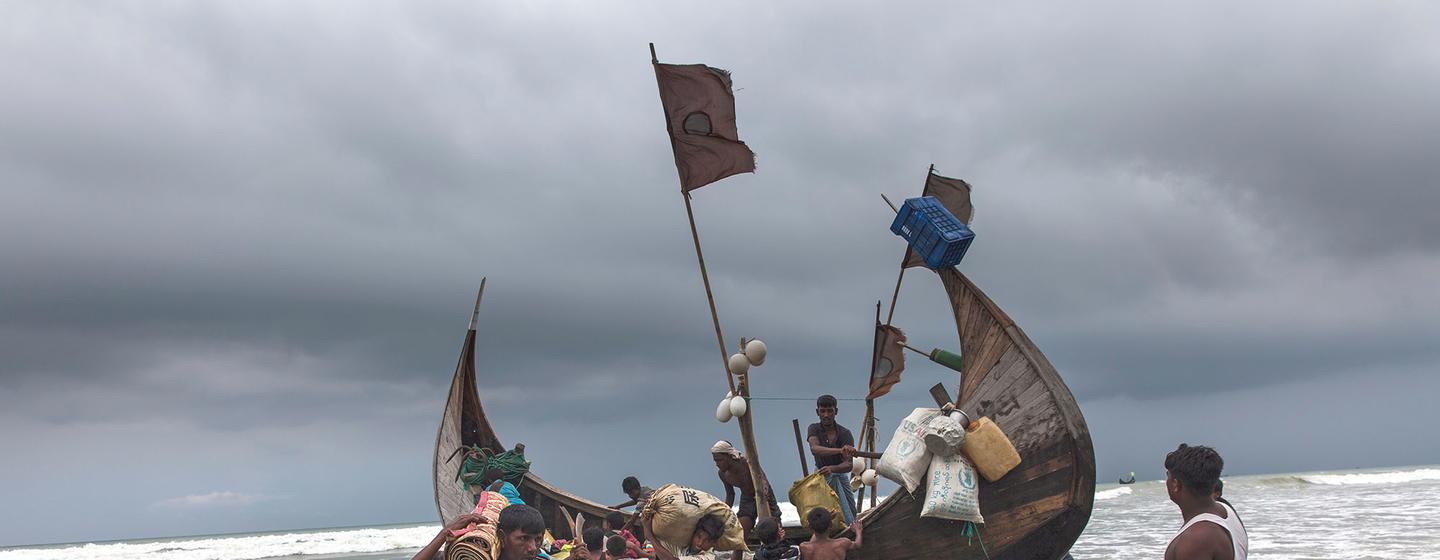 Rohingya refugees arrive in Cox’s Bazar, Bangladesh, after fleeing Myanmar. Their plight will be in focus at this week’s UN high-level conference. (file photo) Rohingya refugees arrive in Cox’s Bazar, Bangladesh, after fleeing Myanmar. Their plight will be in focus at this week’s UN high-level conference. (file photo)