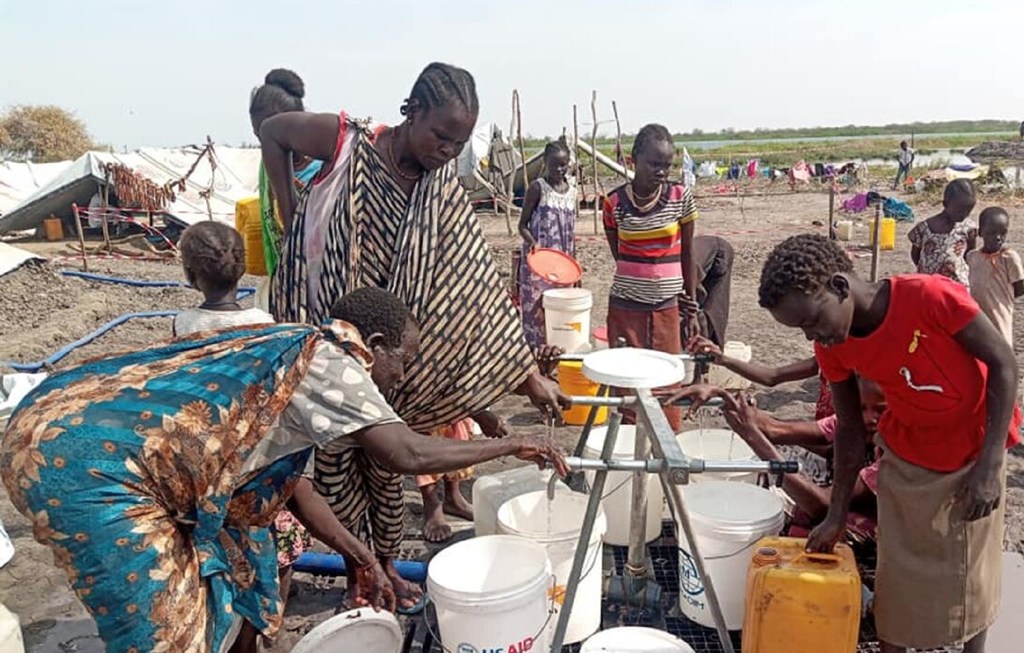 Des personnes déplacées dans la province du Haut-Nil, au Soudan du Sud.