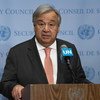 Le Secrétaire général de l'ONU, António Guterres, s'adresse à la presse au siège des Nations Unies (photo d'archives).