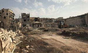 叙利亚阿勒颇市被毁坏的建筑物，这里被指使用了化学武器。（资料图）
