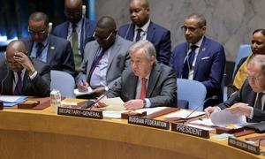 Secretary-General António Guterres addresses UN Security Council meeting on maintenance of international peace and security.