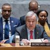 O secretário-geral da ONU, António Guterres, discursa na reunião do Conselho de Segurança sobre a manutenção da paz e da segurança internacionais.