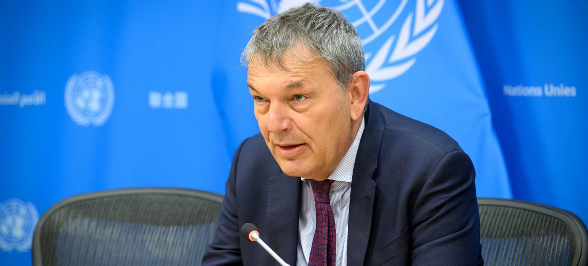 Philippe Lazzarini, Commissioner-General of the UN Relief and Works Agency for Palestine Refugees in the Near East, briefs journalists on UNRWA and latest developments in Gaza.