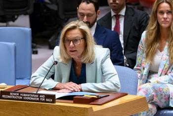 Sigrid Kaag, Coordonnatrice de haut niveau de l’action humanitaire et de la reconstruction à Gaza, informe le Conseil de sécurité de la situation au Moyen-Orient, y compris de la question palestinienne.