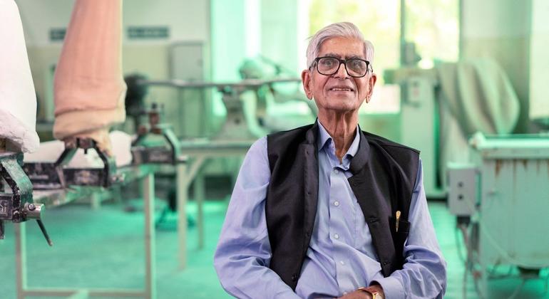 Dr. Mehta, head of the Jaipur Foot Research Department. Dr. Mehta, head of the Jaipur Foot Research Department.