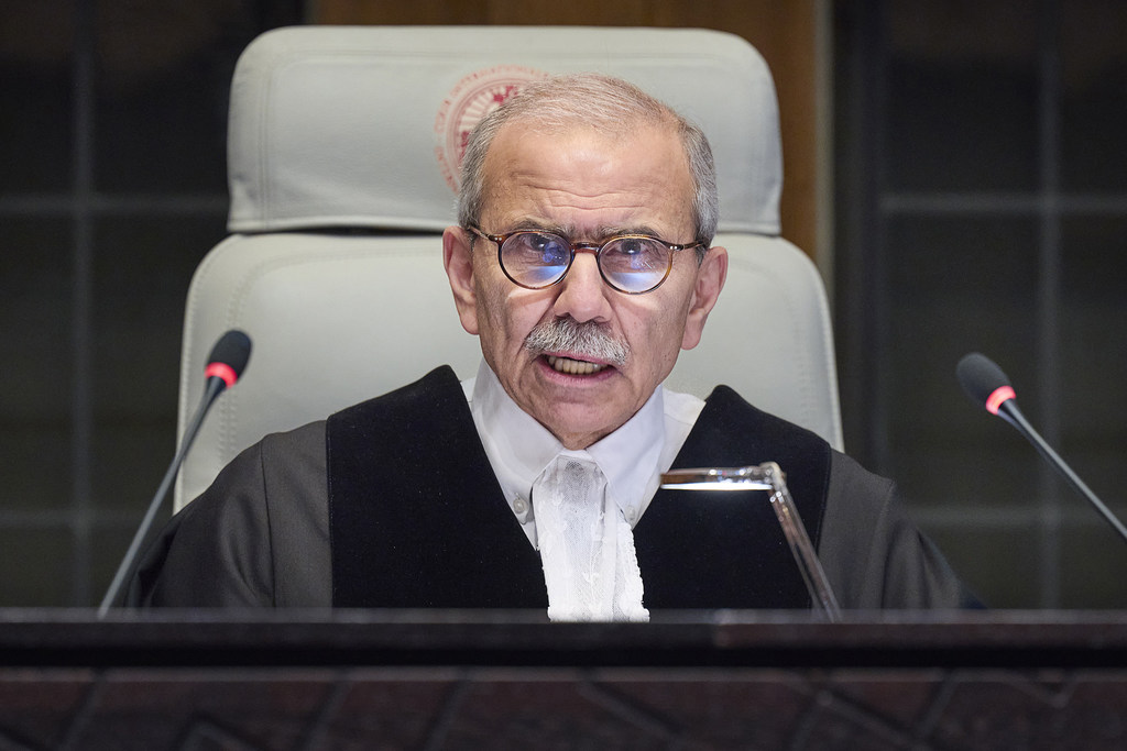 نواف سلام رئيس محكمة العدل الدولية.