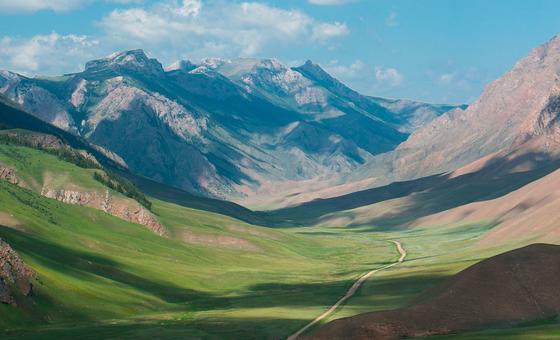 Kyrgyzstan is a mountainous country in Central Asia. It shares borders with China, Kazakhstan, Tajikistan, and Uzbekistan and has no direct access to the sea.