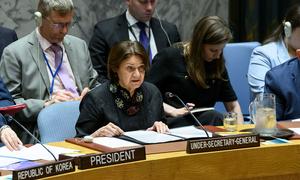 Under-Secretary-General DiCarlo briefs the Security Council.