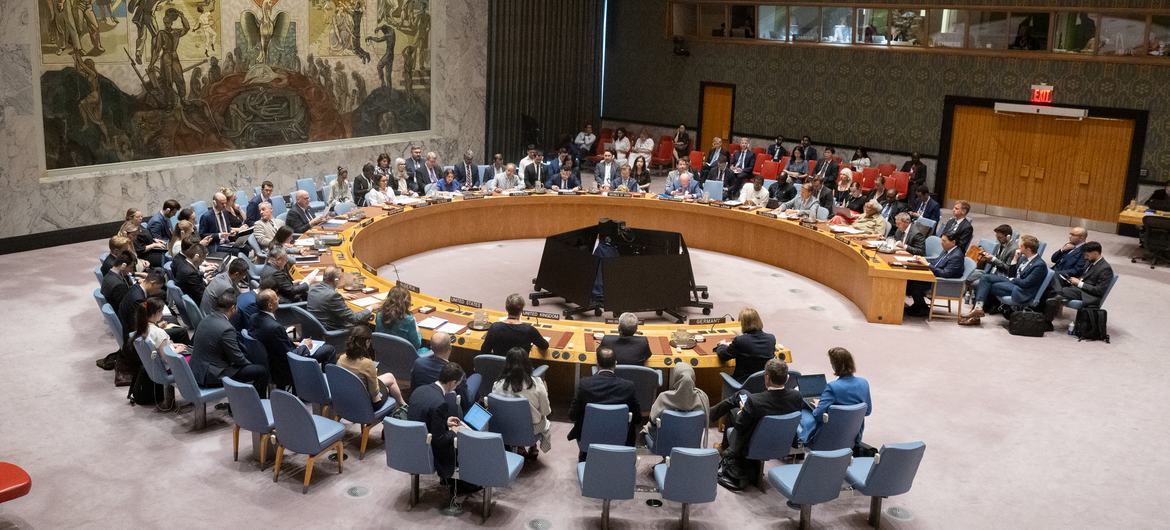 A wide view of the UN Security Council meeting on the Joint Comprehensive Plan of Action (JCPOA). A wide view of the UN Security Council meeting on the Joint Comprehensive Plan of Action (JCPOA).