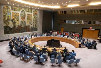 A wide view of the UN Security Council meeting on the Joint Comprehensive Plan of Action (JCPOA).