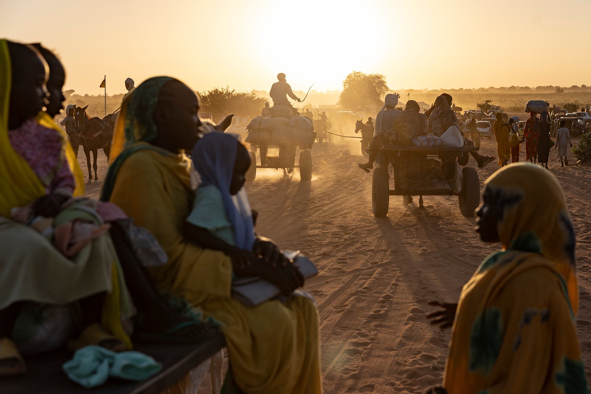Des réfugiés soudanais fuyant les violences arrivent à la ville frontalière d'Adre, au Tchad (photo d'archive).