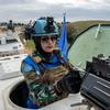 Fuerzas de mantenimiento de la paz de la ONU patrullan la Línea Azul en Odaisseh en el sur del Líbano.