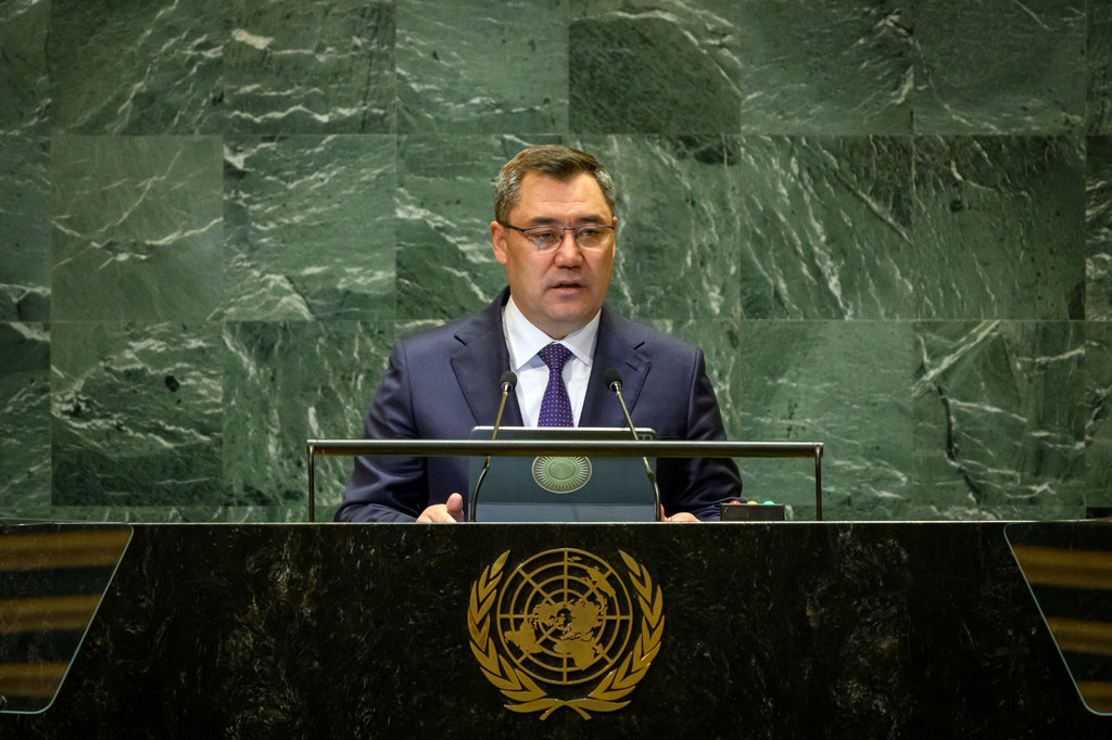 Президент Кыргызстана Садыр Жапаров на Генассамблее ООН.