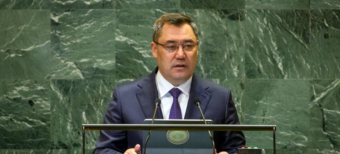 Президент Кыргызстана Садыр Жапаров на Генассамблее ООН.